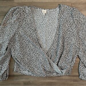 a new day Black and White Patterned Blouse